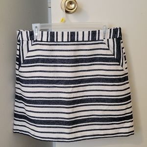 Banana Republic skirt cream and navy blue striped